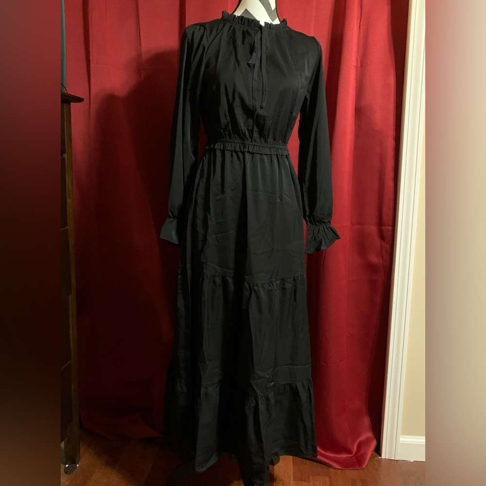 KIRUNDO Women's Long Sleeve Black Dress